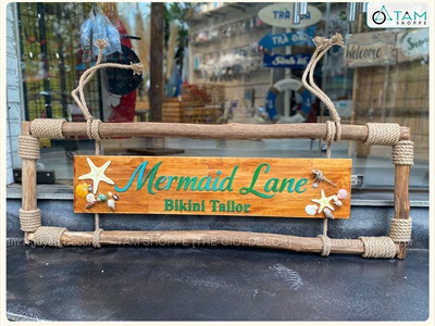 Bảng hiệu khung củi quấn dây thừng Rustic [Nội dung - Kích thước theo yêu cầu] YC-BANGHIEU-02